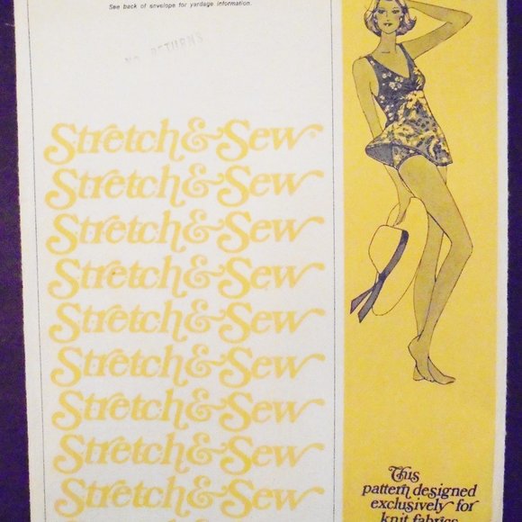 1979 Vintage Sewing Patterns STRETCH & SEW Swimsuit Top bust size 30-42 - Picture 2 of 7